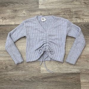 Princess Polly V Neck Wool Blend Sweater With Front Ruched Cozy